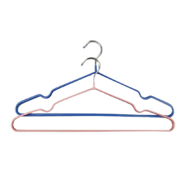 Wholesale Metal Coat Clothes Non Slip Pvc Coated Wire Space Save Dress Hanger