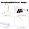 18 Inch 10.5 Gauge Gold Drapery Hanger for Laundry