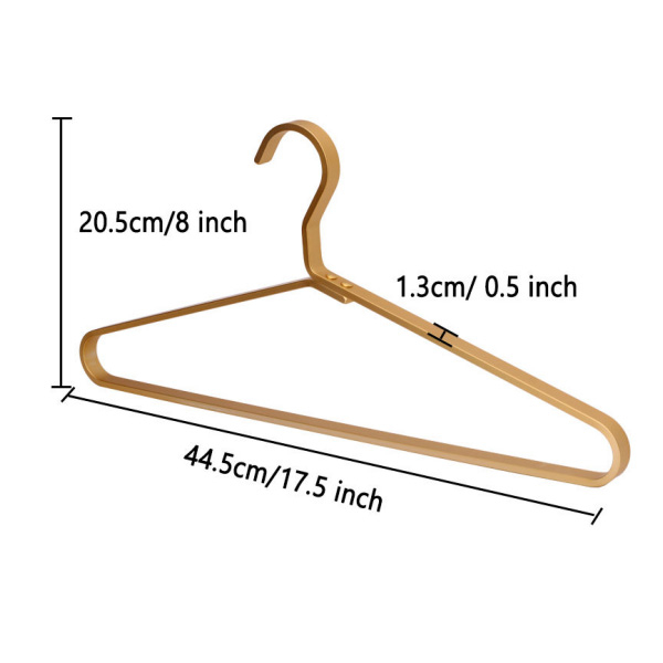 Gold Aluminium Coat Hangers Metal Shirt Jackets Hanger Heavy Duty Clothes Rack for Jacket Trouser Pants Wardrobe