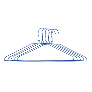 Laundry Store Used Wire Hanger 16inch Blue White Hanger for Dry Cleaner Clothes