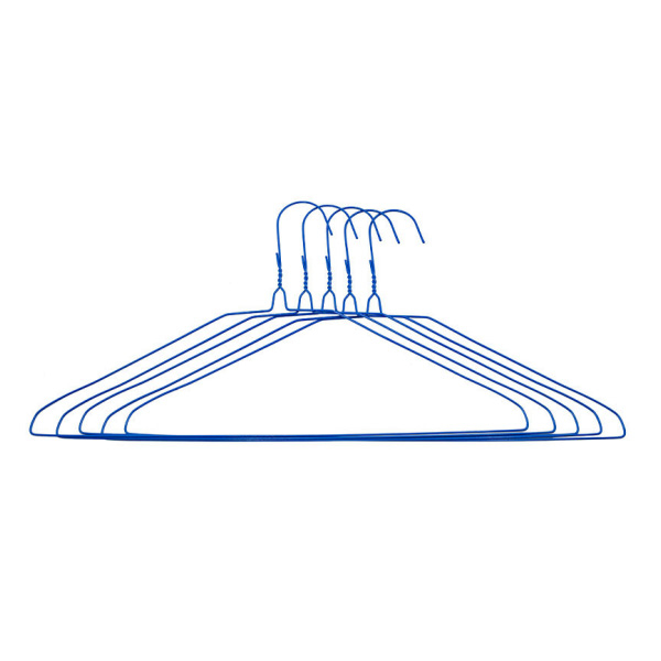 Laundry Store Used Wire Hanger 16inch Blue White Hanger for Dry Cleaner Clothes